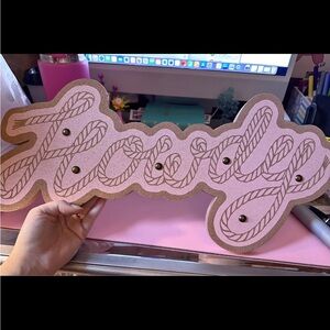 Pink 'Howdy' Wall Decor bulletin board new
